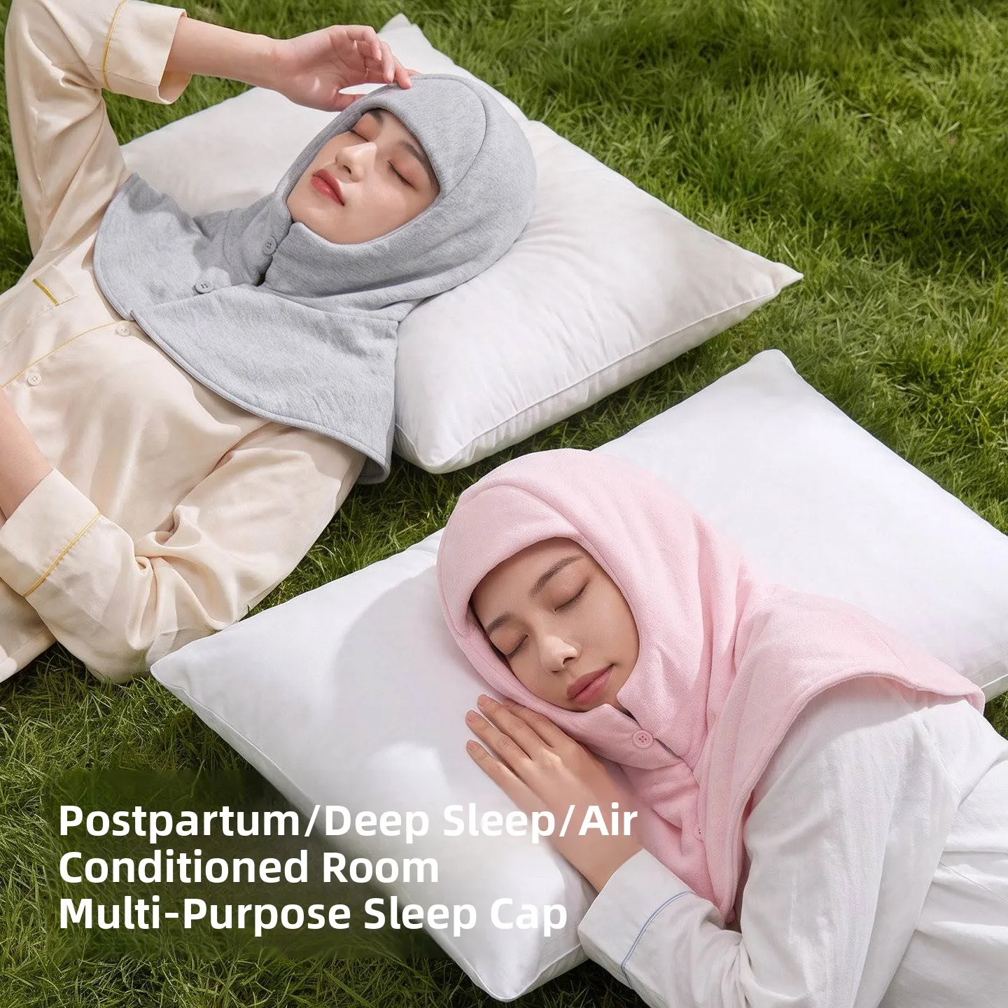 Pure Cotton Sleep Cap Women's Autumn Winter New Style Windproof Shoulder Wrap Head Protection Warm Head Cover Postpartum Cap