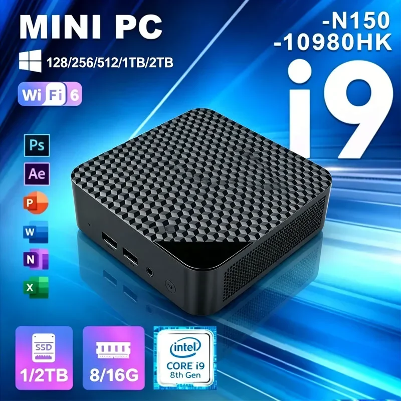 2026 Intel Core I9 10980HK RAM 1/2TB SSD WIFI 6 BT5.2 4K 60Hz HD Mini Gaming Office Study Pc Hot Sale Portable Pc Computer
