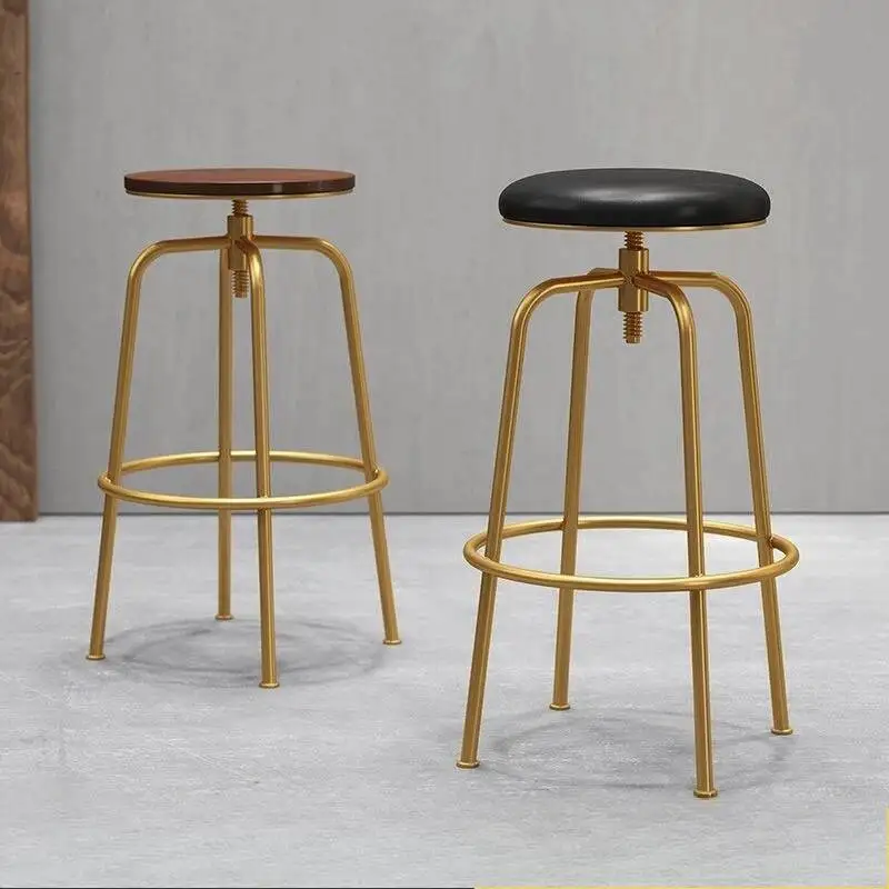 

Nordic Bar Stool Chair Can Be Raised And Lowered Rotating High Stool Bar Chairs Light Luxury Home Iron Leisure Island Chairs