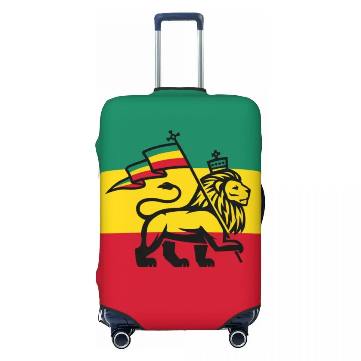 Benutzer definierte niedliche Jamaika Rasta Judah Löwe Rastafari Flagge Gepäck abdeckung Schutz staub dichte Reisekoffer abdeckungen