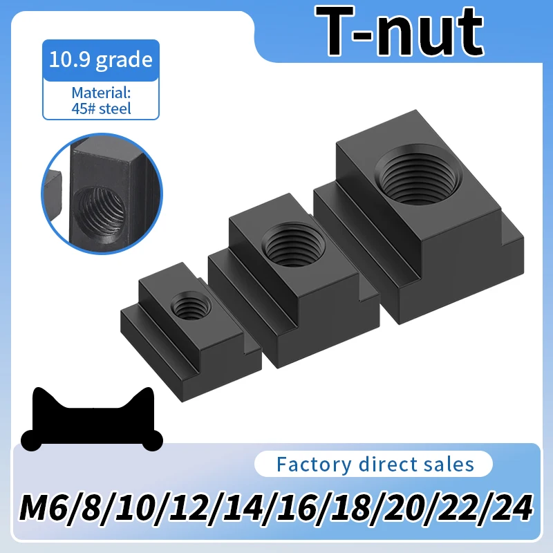 

T-Shaped Nut Pressure Plate Anti Rotation T-Shaped Groove Nut M6 M8 M10 M12 M14 M16 M18 M20 M22 M24