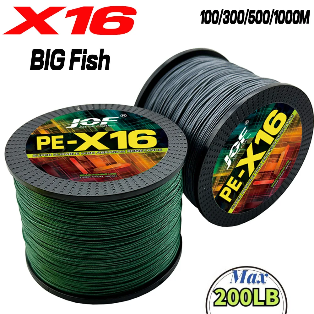 100/300/500/1000M 16Strand Big Game Fishing Line Multifilament Braided Fish Core 0.16mm-0.55mm Sea/Boat Fishing Lines 25-200LBS