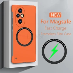 Case For Honor 200 Pro 200Pro Magsafe Slim Frameless PC Magnetic Hard Back Cover For Huawei Honor 200 Pro Shockproof Bumper
