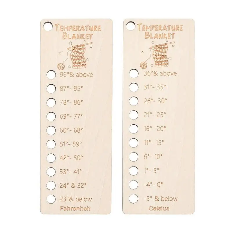 

Temperature Blanket Color Chart Crochet 2pcs Color Guide Set Portable Blanket Planner Reusable Wooden Color Guide Set