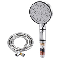 Water Filter Shower Head with 1.5M Hose 5 Spray Modes High Pressure Chlorine Remove Anion Filter Shower Head for Bathroom SPA