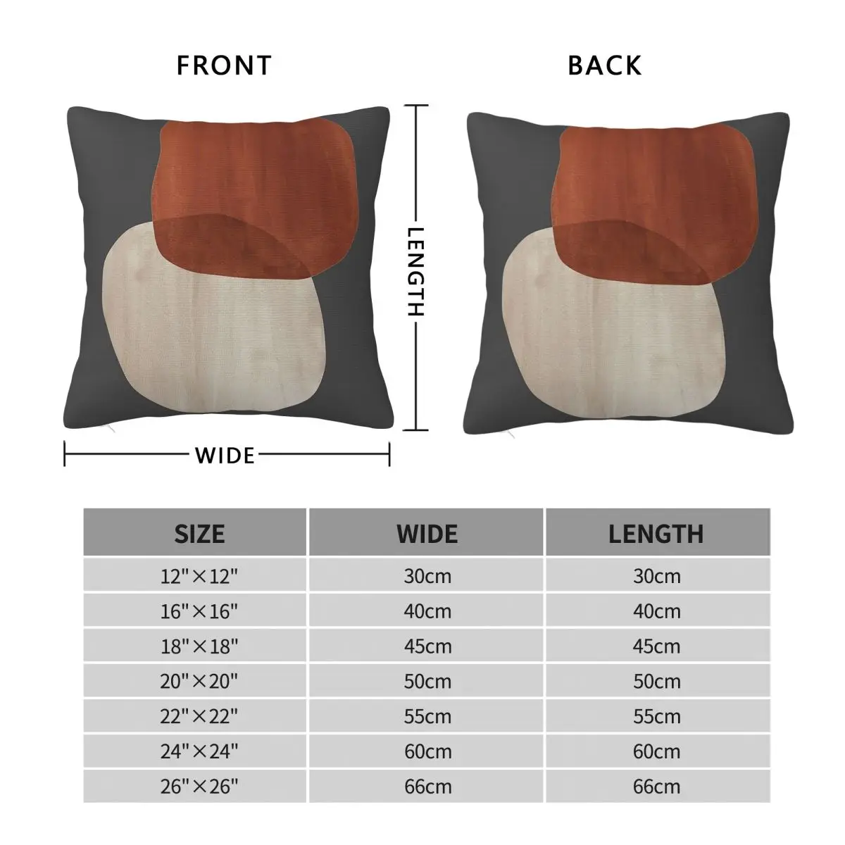 Terracotta Beige Stones Pillowcase Polyester Linen Velvet Creative Zip Decorative Home Cushion Cover