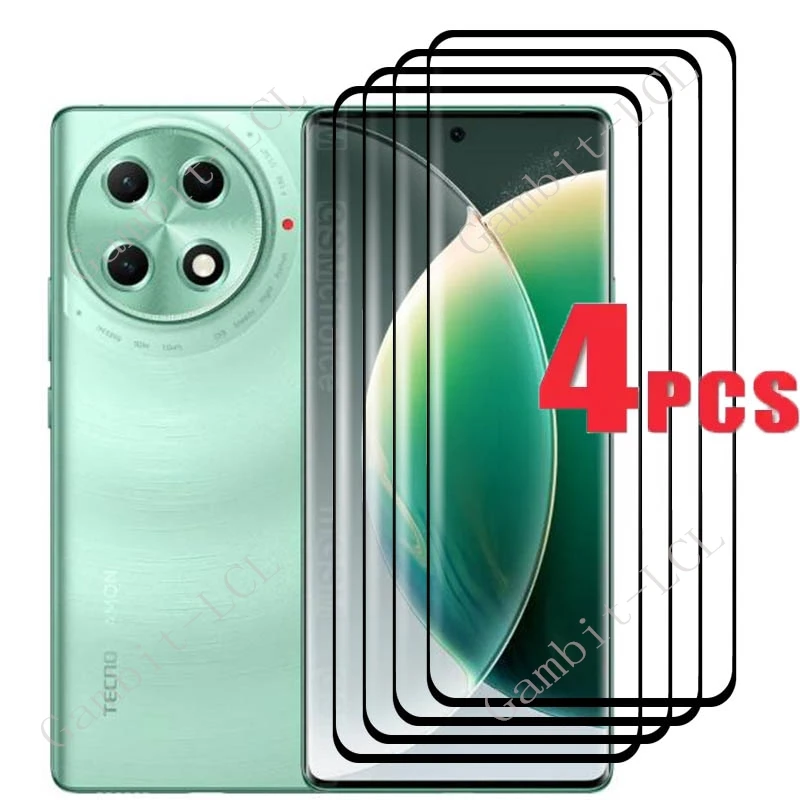 

4PCS 3D Full Curved Tempered Glass For Tecno Camon 30s Pro Protective Film ON Camon30sPro Camon30s 6.78" Screen Protector Cover