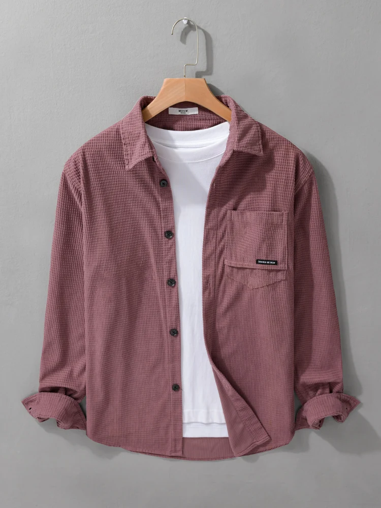

Men's Long Sve Corduroy irt Casual Loose Fit Spring Autumn Versatile Youthful Breathable Comfortable Cotton Floral Embro...