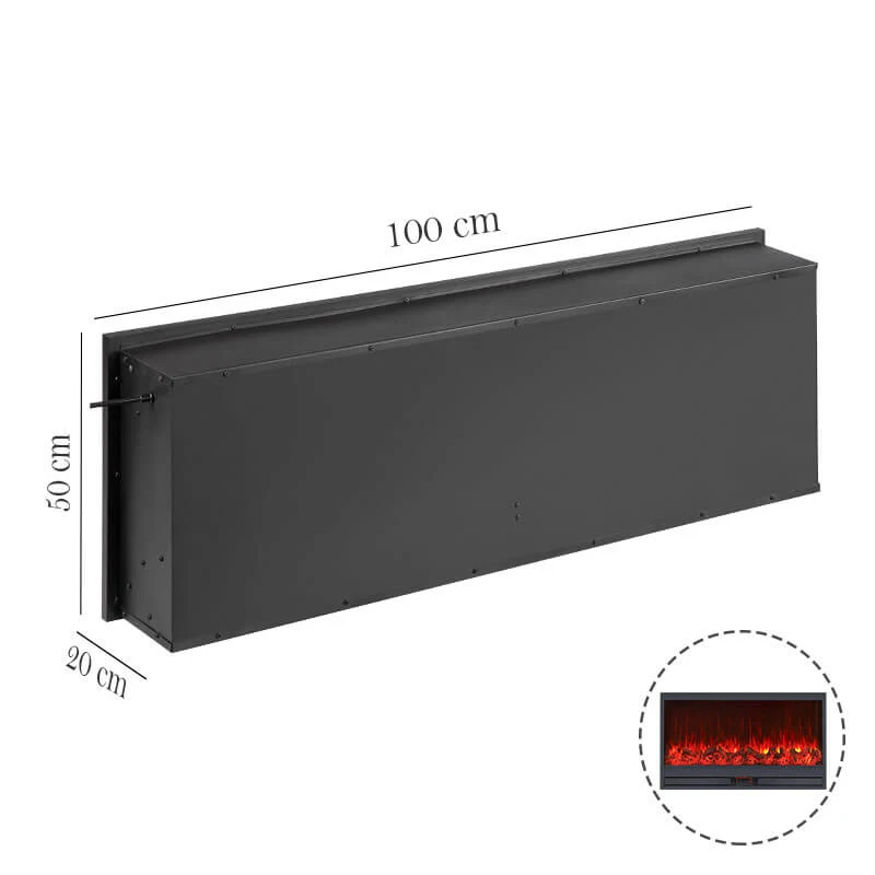 Super Large Decor Flame Wall Mounted Recessed Steel Electric Fireplace for Sale