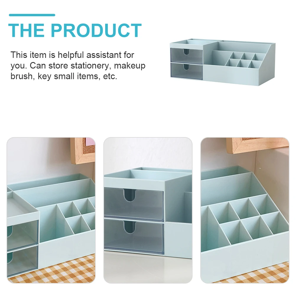 

Storage Box Brush Holder Pencil for Desk Desktop Makeup Cosmetics Organizer Plastic Abs Stationery Container