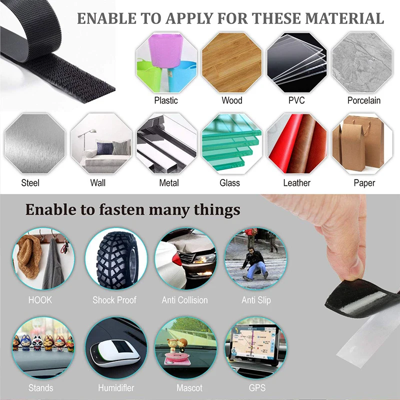 1-25M Velcros Self Adhesive Hook And Loop Tape Fastener House Diy Magic Tap Auto Adhesive Strong Glue Stickers Sticker Strap