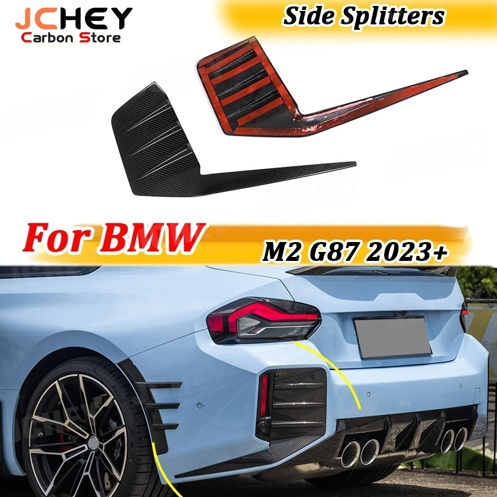 

JCHEY For BMW M2 G87 2023+ 2 Doors Rear Bumper Lip Canards Fender Air Vent Trim Splitters Cover Dry Carbon Fiber FRP Accessories