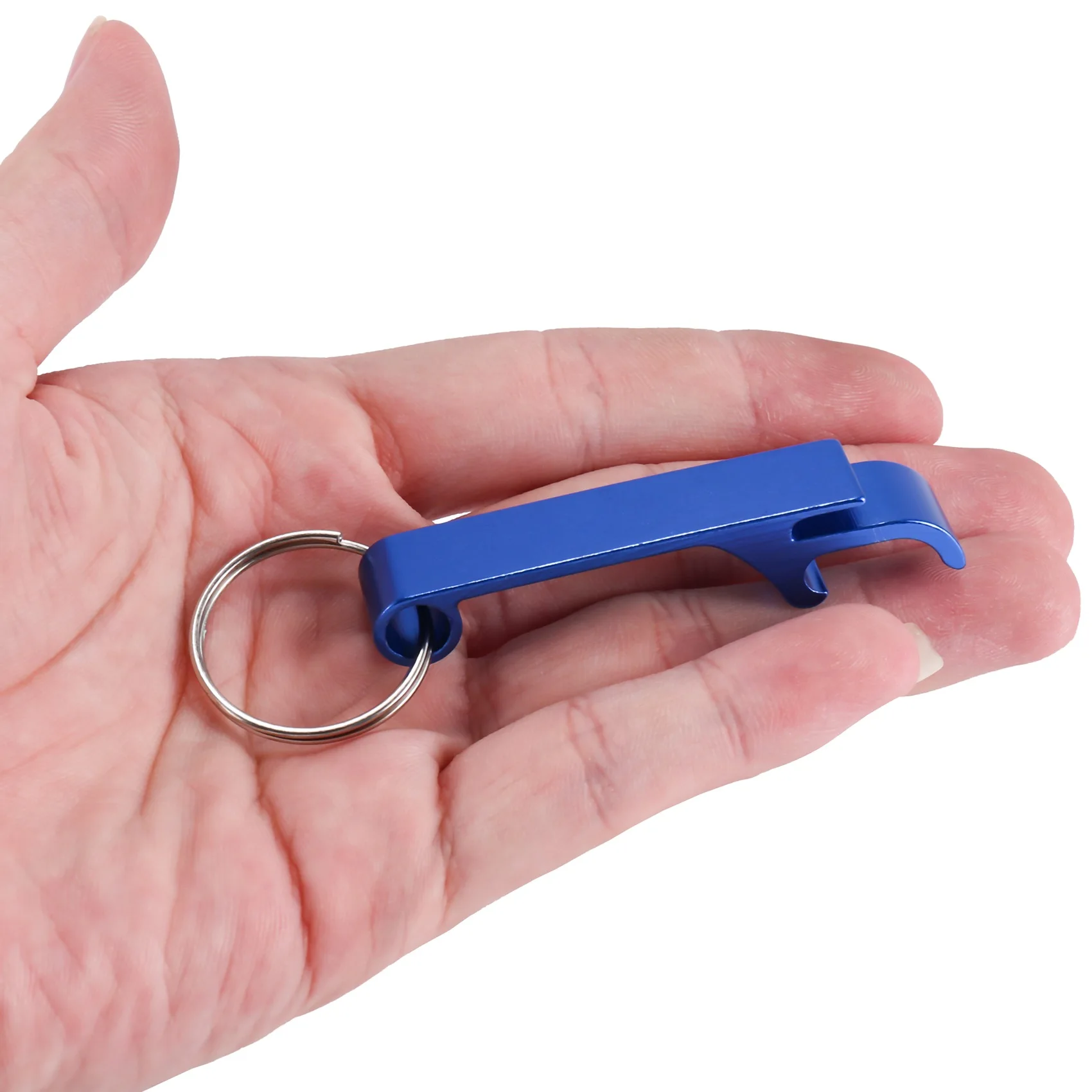 New Shown-100Pcs 8 Color Metal Bottle Opener, Split Key Ring Chain Keychain Bulk Aluminum Pocket Claw Bar Soda Beer Bottle Opene
