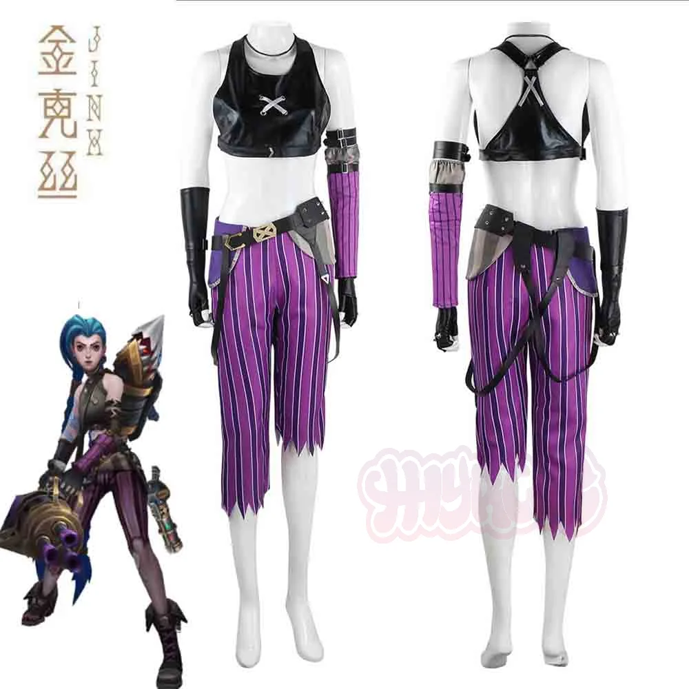 Jinx Cosplay Kostüm Spiel Frauen Jinx Outfits Halloween Party Comic Con Karneval Bühnenoutfit