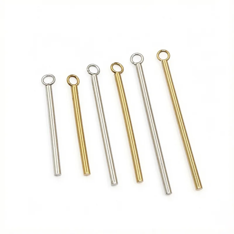 20pcs Stainless Steel Rectangular/Cylinder Straight Tube Strip Pendant for Earrings Findings DIY Jewelry Necklace Charms
