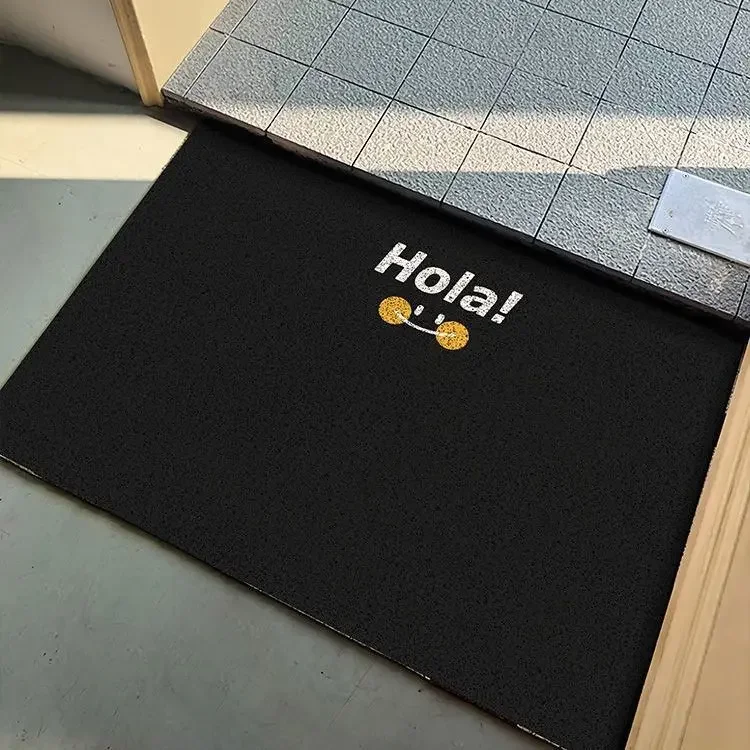 Simple solid color door mat, dirt resistant foot mat for entrance foyer, dust removal for entrance door floor mat, silk ring mat