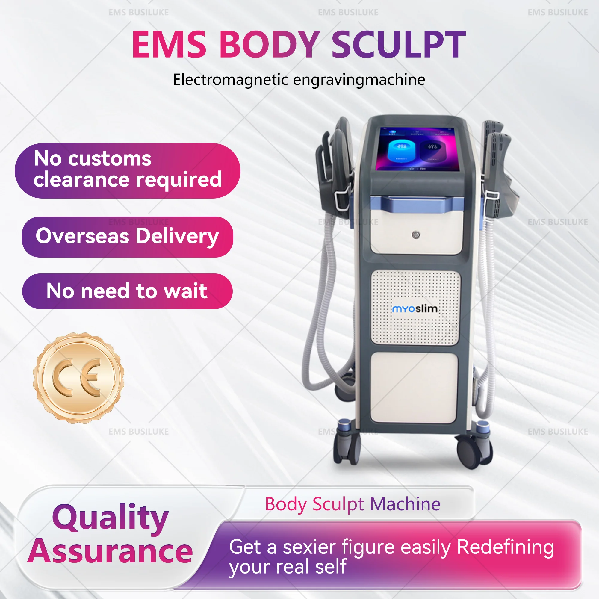 MYOslim 6500 واط آلة نحت RF النحت تدليك الكهرومغناطيسي تشكيل التخسيس تحفيز العضلات علاج فقدان الوزن