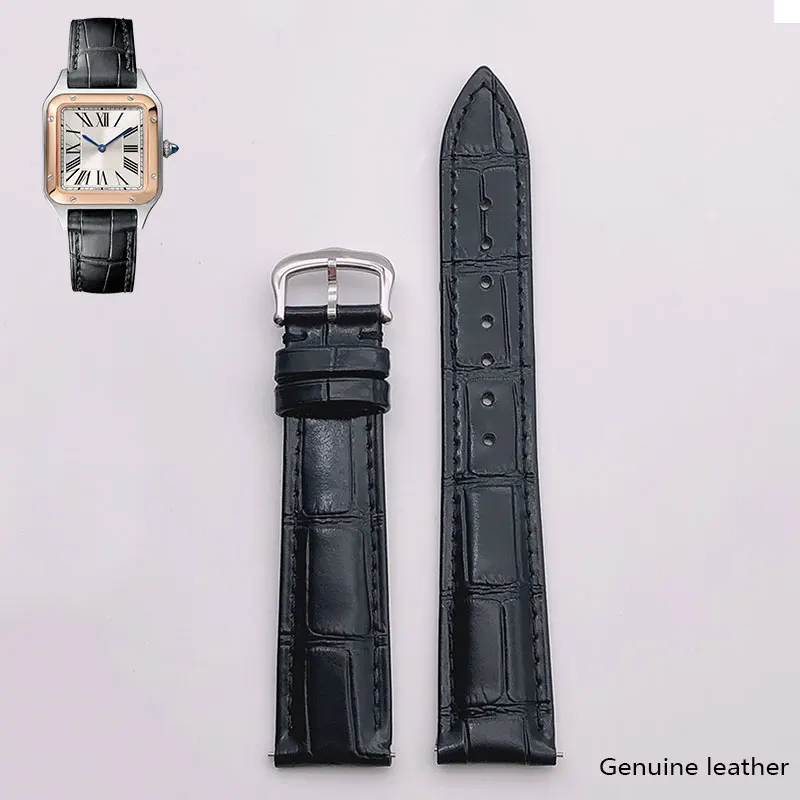 Watch Strap Durable And Soft Suit Cartie'r Tank/Must/Solo/Santos Watch Band Genuine Leather Quick Release Easy To Install