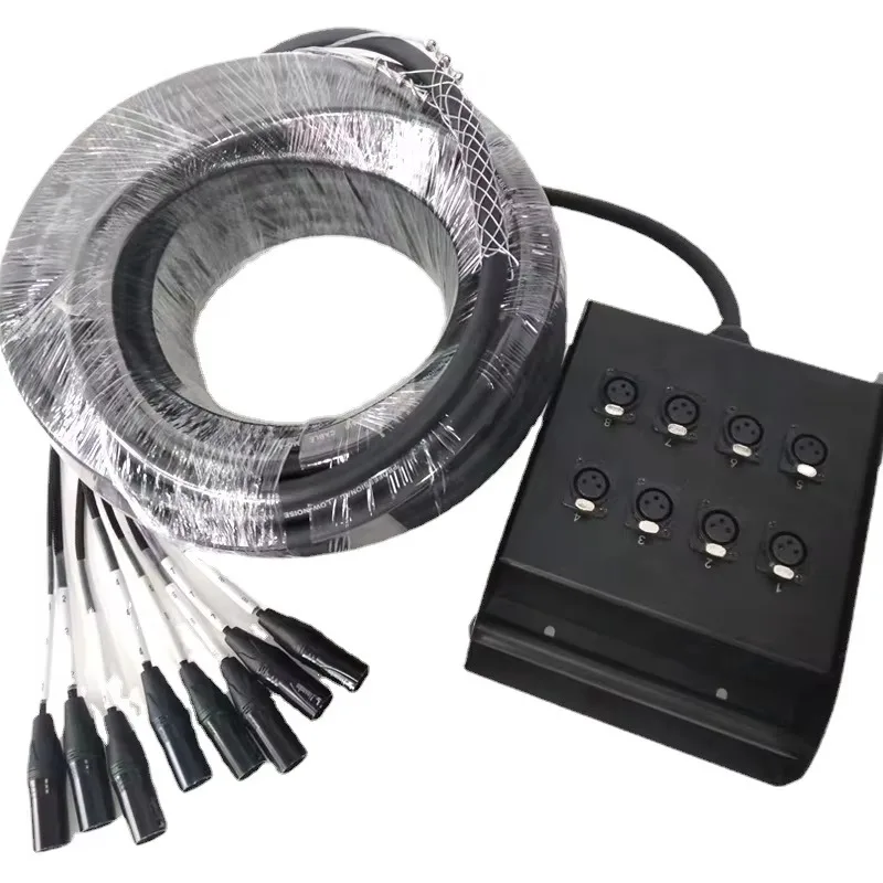Medusa Cable Roll XLR Snake Cable Stage Box Audio Power Male to Female Multi Microphone 8/12/16/20/24/28/32/40 Channels