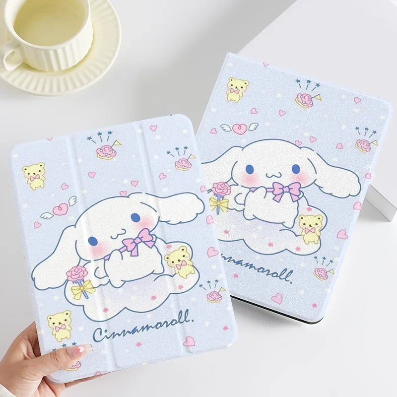 Cinnamoroll-funda giratoria Kawaii para tableta, Pro Carcasa para Ipad 21, 22, 11 pulgadas, 19, 20, 10,2, 10, 10,9 pulgadas, Mini 5, 6, Air 4, 5