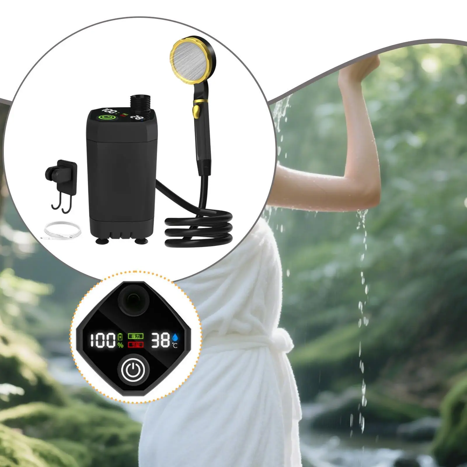 دش محمول للتخييم، ملحق مدمج متعدد الاستخدامات وخفيف الوزن