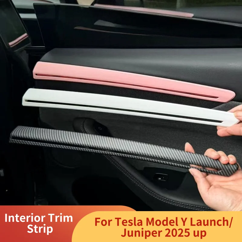 

Внутренняя накладка для Tesla Mode Y Juniper 2025+ Накладка на переднюю дверь и заднюю дверь Украшение Крышка из АБС-пластика Автомобильные аксессуары Белый 4 шт.