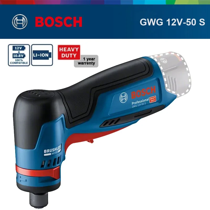 Bosch GWG 12V-50 S 12V Brushless Rotary Grinder 50mm Cordless Polisher Mini Right Angle Sander view 2