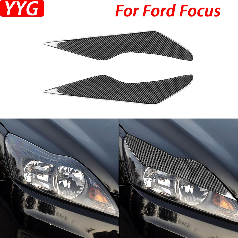 

For Ford Focus 2009-2011 Carbon Fiber Front Headlight Eyelid Eyebrow Cover Decorative Car Decoration Styling Accessories Sticker