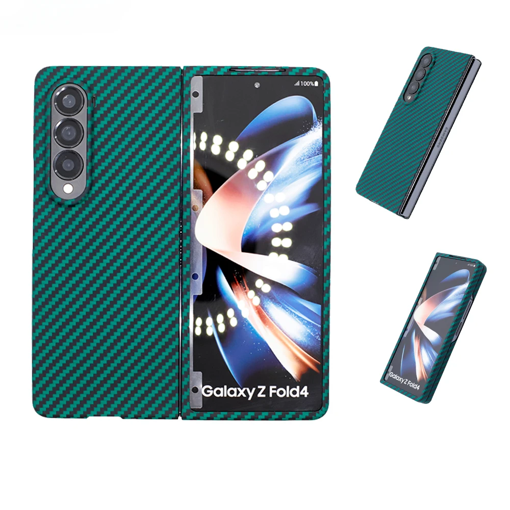 

Новый цветной углеродный телефон из настоящего арамидного волокна для Samung Galaxy Z Fold 4 Fold4 ультратонкий Z Fold 3 Fold3 полный Чехол