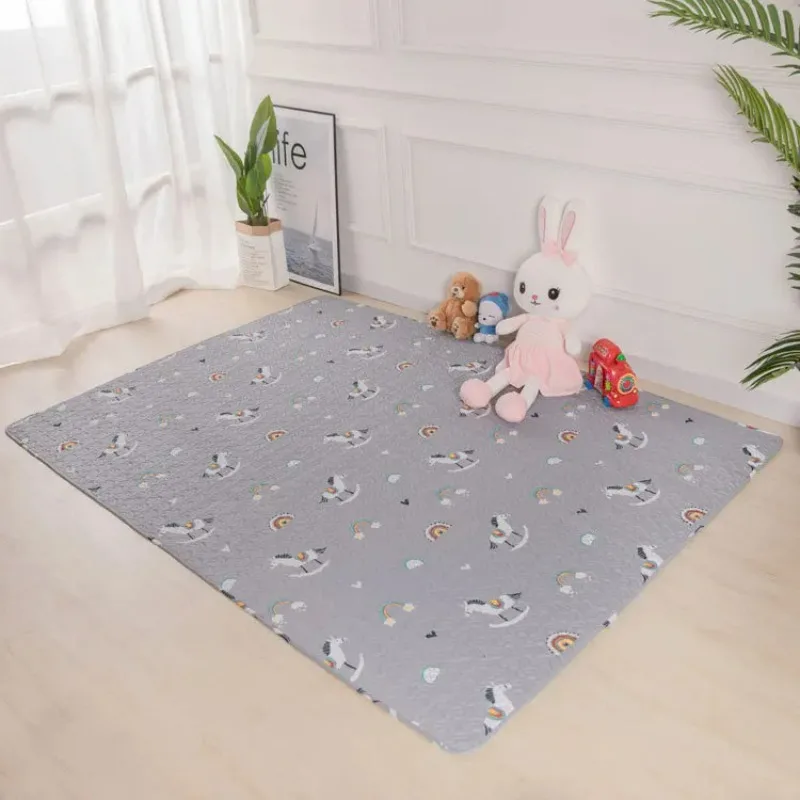 Pure Cotton Quilted Floor Mats Children\'s Playpen Mats Children Cartoon Crawling Mats Bedroom Tent Carpet Tatami Mats