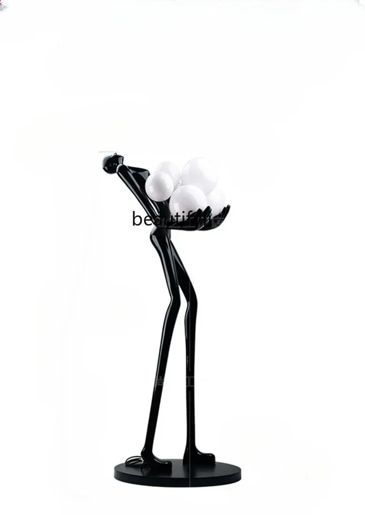 

Large Art Humanoid Ball Floor Lamp Decoration Hotel Sales Office Lobby Living Room GRP Sculpture