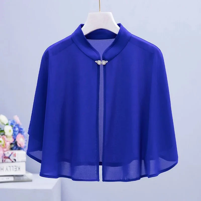 Retro Cloak With Skirt Stylish Cardigan Women's Blouses Sunshade Cape un Protection Clothes Summer Ice Silk Top Sunscreen Shawl