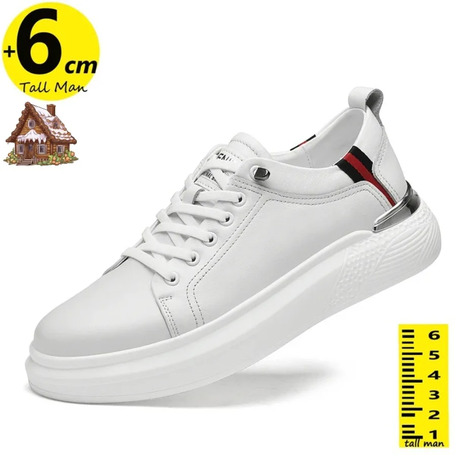 

Luxury shoes for winter 2025 Man White Sneakers Men Elevator Height Increase Insole 6cm Sports Plus Size 37-43 tenis
