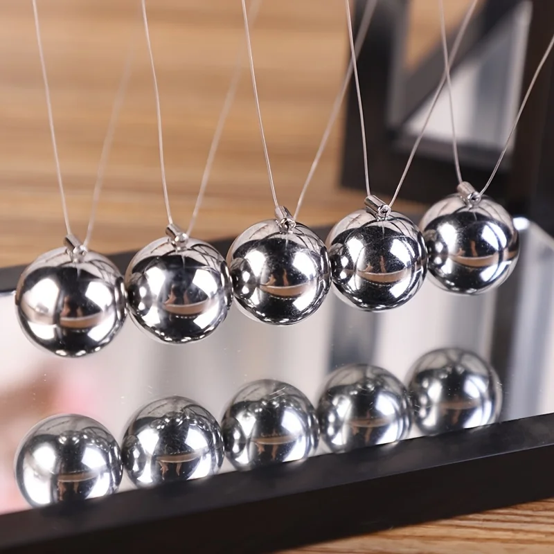 1pc Luxurious Resin Newton's Cradle Table Sculpture - Modern Minimalist Design with Sleek Black Frame, Indoor & Outdoor Decor - Image 4