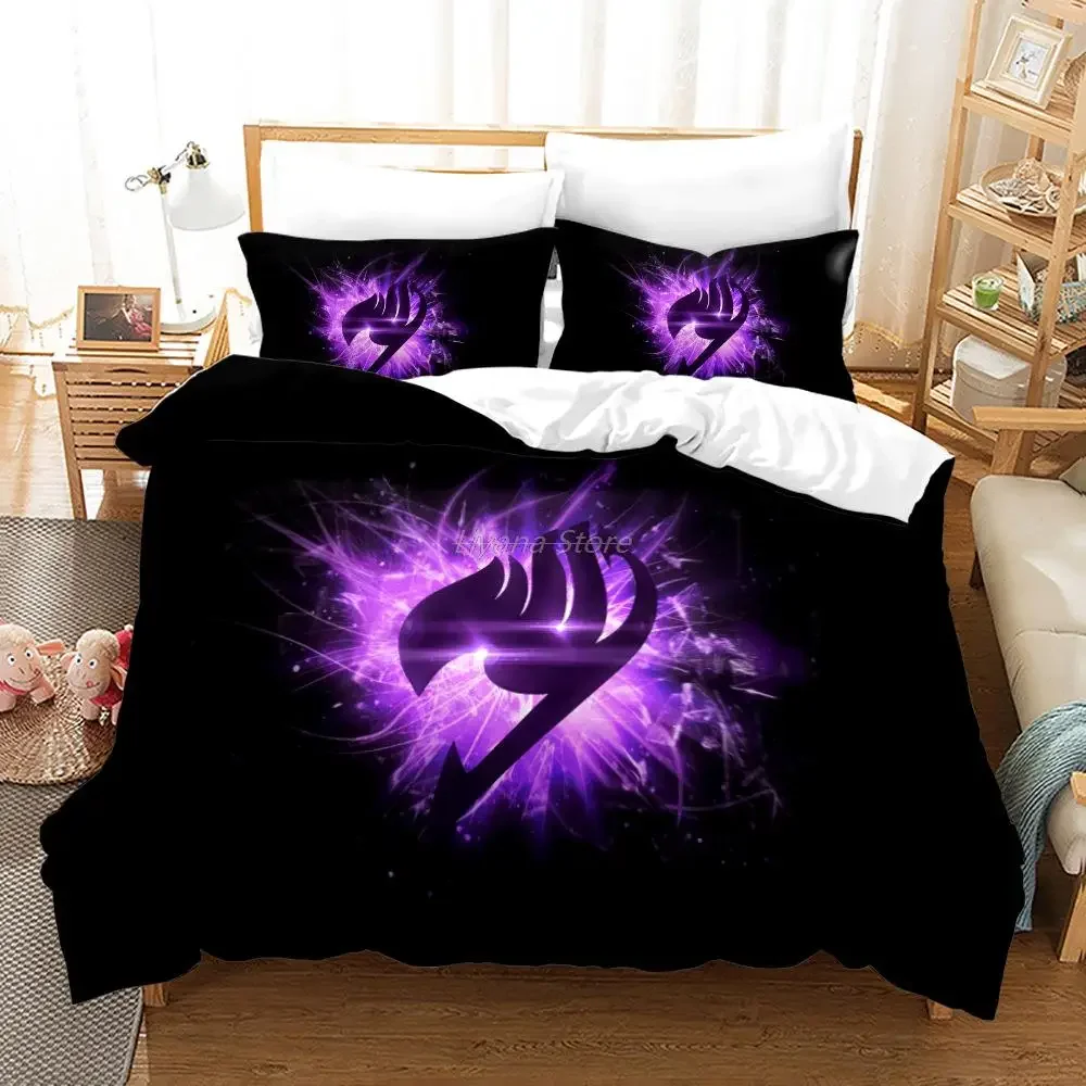 Fairy Tail Bedding Set Single Twin Full Queen King Size Kawaii Anime Bed Set Aldult Kid Bedroom Duvetcover Sets 3D Print 012