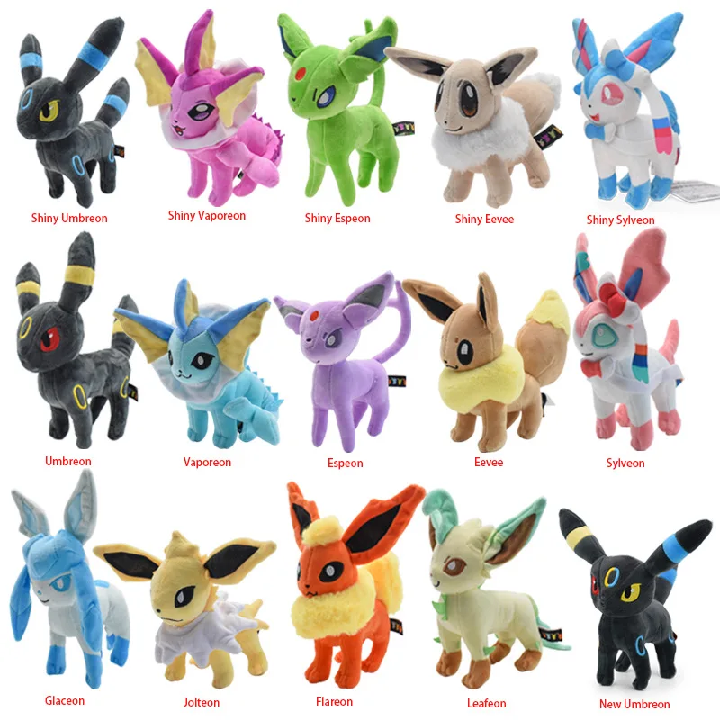 Kawaii Mimikyu Eevee wypchana pluszowa zabawka Pokemon Evolution Umbreon Flareon Jolteon Glaceon Vaporeon Sylveon Espeon Peluche lalki