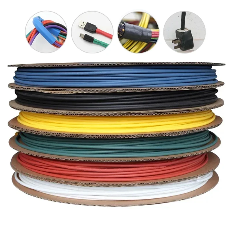 1~10m  3:1 Heat Shrink Tubing No Glue Diameter 1.5mm ~ 39mm Wire Cable Protect Tube Waterproof Polyolefin Insulated Sleeve