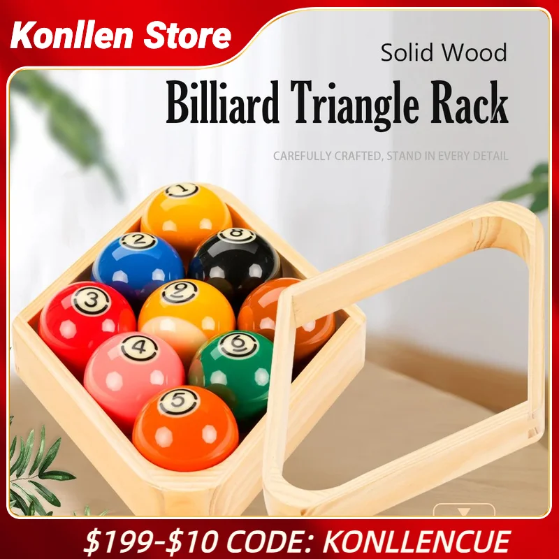 

Бильярд из цельного дерева с треугольниками на 8 шаров и стойками для алмазных шаров с 9 шарами для бильярдных шаров диаметром 2-1/4 дюйма, аксессуары для бильярдного бильярдного стола