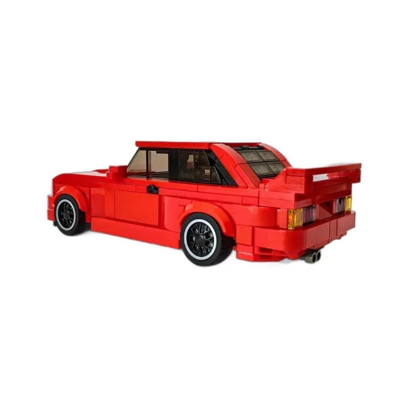 427PCS BWM Mobil Sport Kelas Atas E30 Teknologi Modular Merah E36 Supercar Perakitan Model Blok Bangunan Ornamen Meja