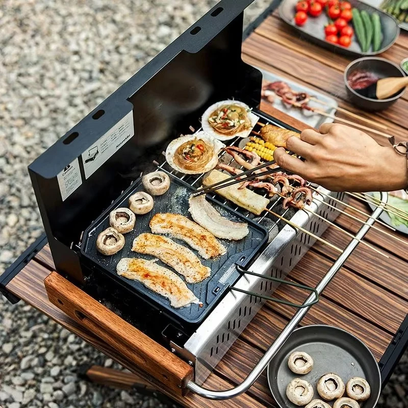 Patelnia grillowa na piknik kempingowy ze stopu aluminium, kwadratowa patelnia do grillowania mięsa, patelnia do grillowania BBQ ze stali nierdzewnej, nieprzywierająca patelnia do smażenia.