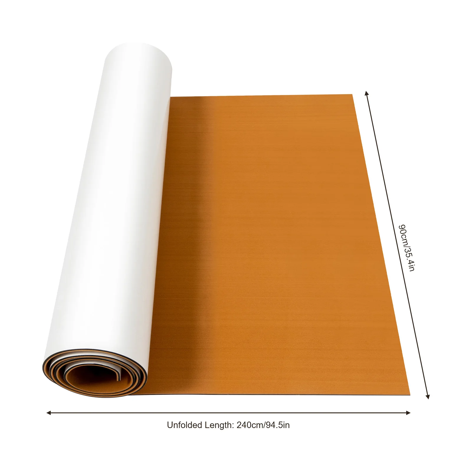 EVA Foam Brown without Stripes Teak Floor Mat  240*90cm Thickness: 6mm/0.24''