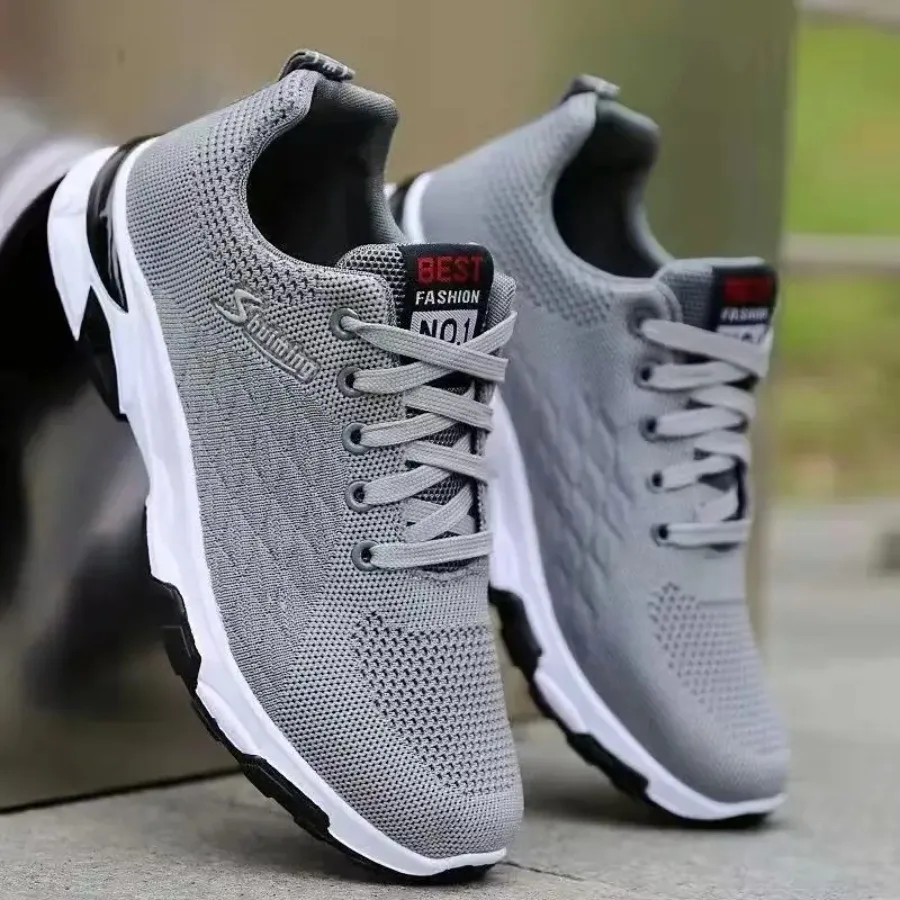 2025 New Men'S Breathable Mesh Running Shoes Four Seasons Sports Trendy Casual Shoes with Zipper Closure Low Top Design Solid C