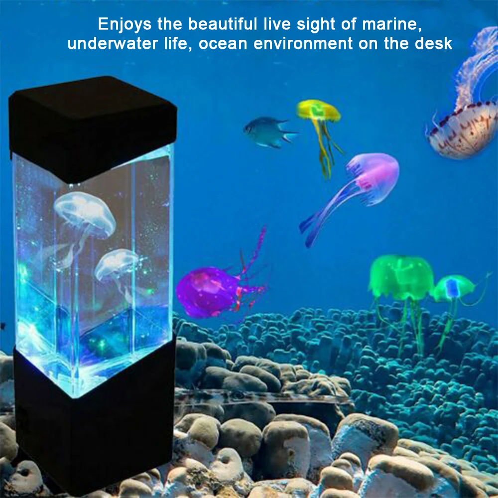 Led Jellyfish Tank ночник меняющий цвет настольная лампа аквариум электрический настроение лавовая лампа для детей детский подарок домашний декор