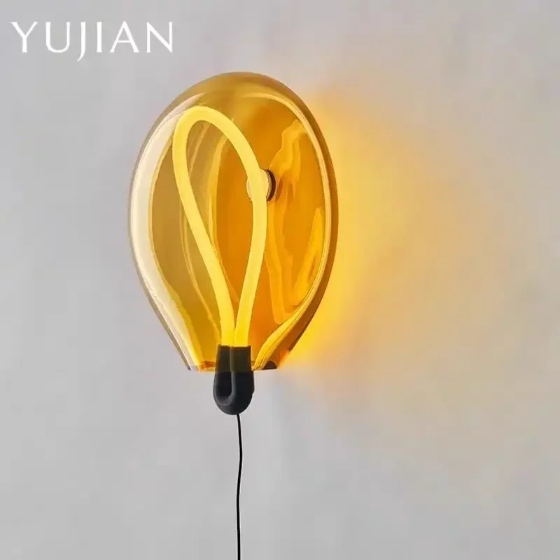 Dutch Creative Fashion Colorful Glass Balloon LED Decor Wall Lamp Children's Room Study Bedroom Living Room Lighting Fixtures - view 4