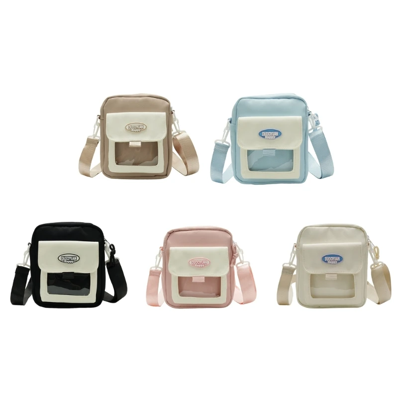 

Contrast Color Crossbody Bag Clear Itabag Japanese Shoulder Bag Bag Small Phone Bag for Pin Display