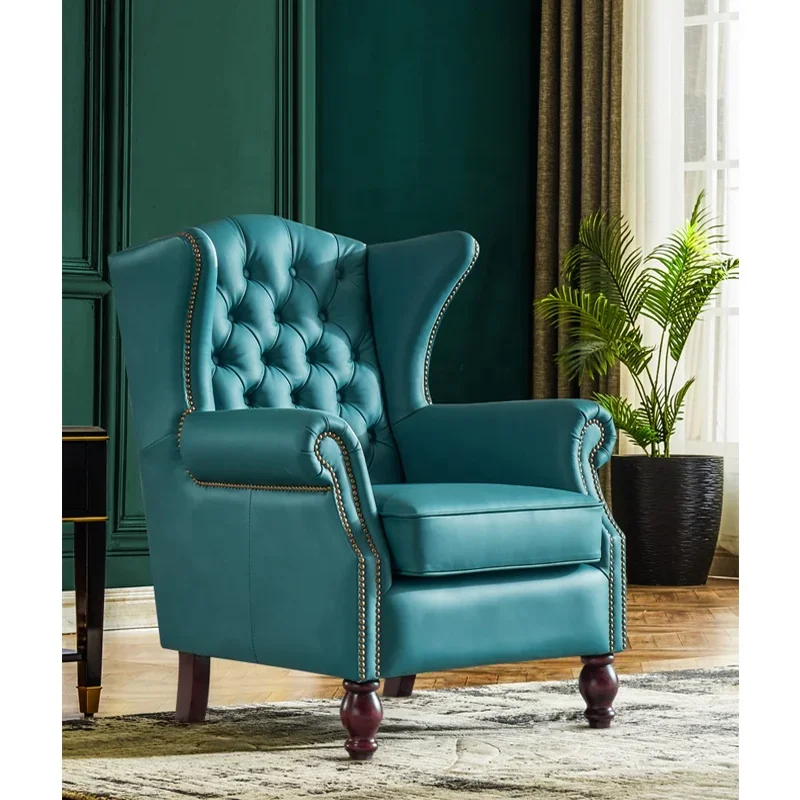 

# New Accent Chair Leather High Wing Back Sofa Chair
