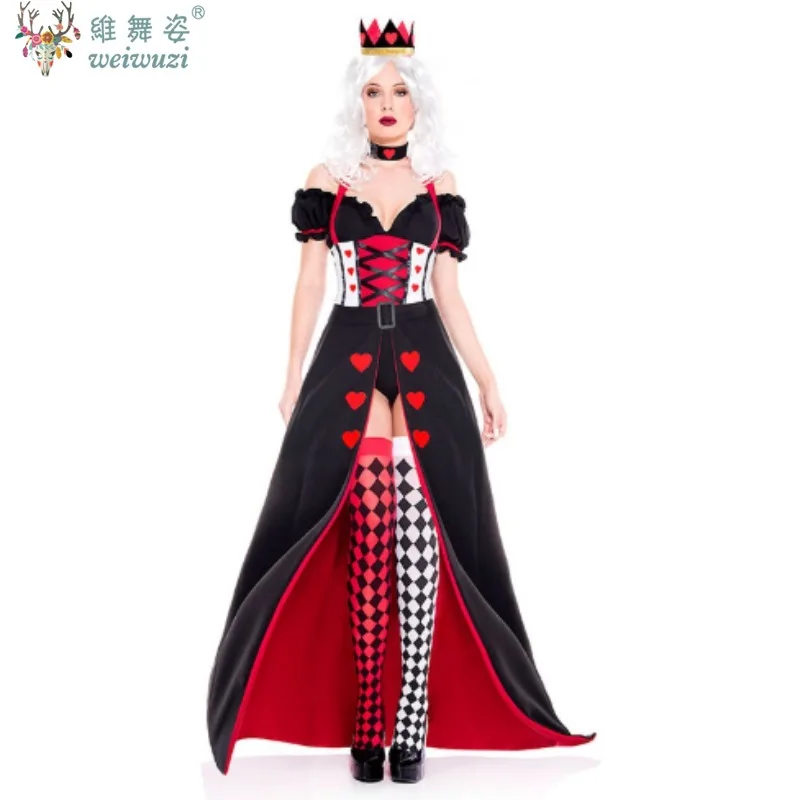 Carnaval halloween filme e televisãolady alice rainha vermelha traje personagens do país das maravilhas assustador cosplay fantasia vestido de festa