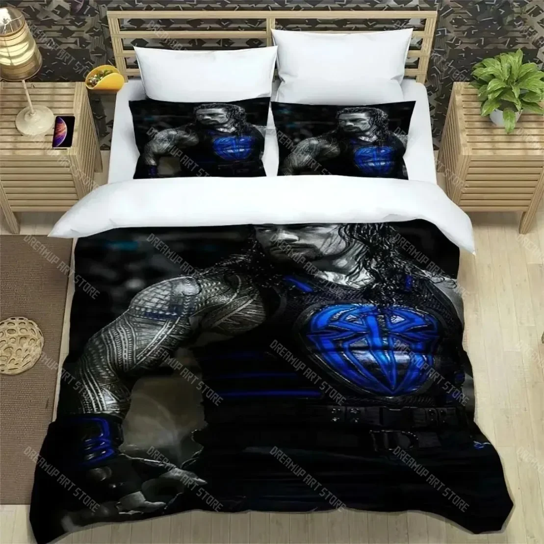 

Wrestling Game WWE EAW Bedding Set,Boy&Girl Duvet Cover Pillow Case Gift, Home Bedroom Quilt Set Large King 260x220cm
