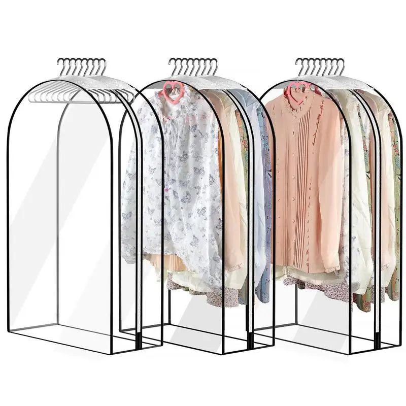 

Clear Garment Bags for Hanging Clothes Suit Bags for Closet Storage Hanging Clothes Storage Suit Cover for Shirts, Coats, Dress
