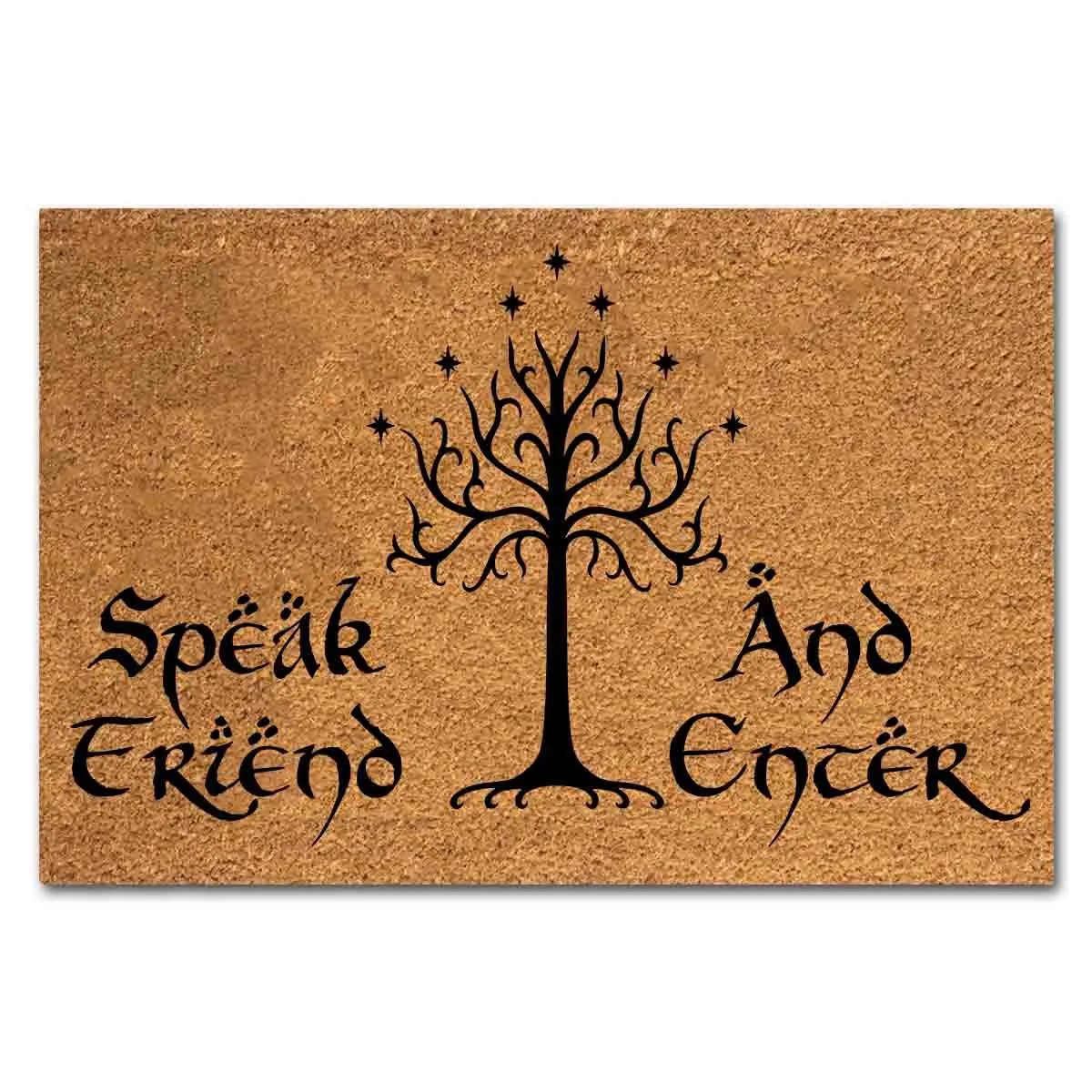 

Funny Coir Doormat Speak Friend and Enter Front Door Mat Entryway Outdoor Mat with Heavy Duty Front Porch Welcome Mats